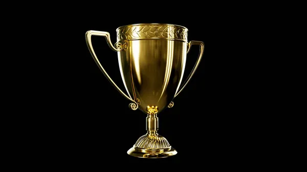 Красивий Золотий Призовий Кубок Місця Знак Перемоги Ізольований Єкт Рендерингу — стокове фото
