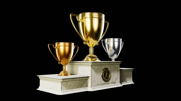 表彰台の報酬ボウル ビジネス上の勝利 オブジェクト3Dレンダリング — ストック写真