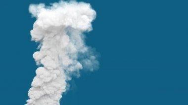 Beyaz yoğun karbondioksit duman sütununun egzozu elektrik santralinden izole edilmiş.