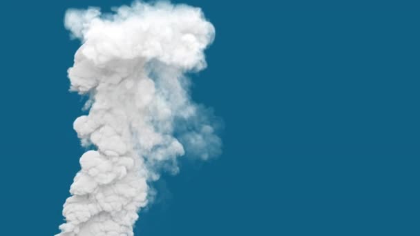Erőműből Származó Izolált Fehér Sűrű Szén Dioxid Füstoszlop Kipufogógáz — Stock videók