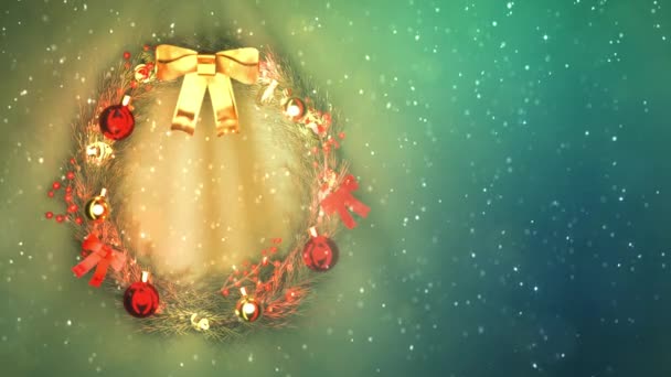 Chaplet Navidad Colorido Embellecido Con Espacio Libre Para Texto — Vídeos de Stock