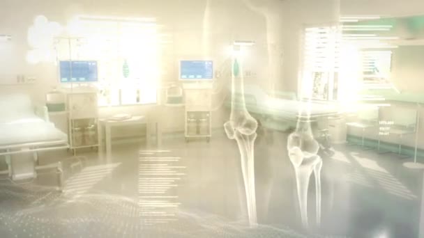 Beautiful Tech Modern Hospital Room Backdrop — Stock Video