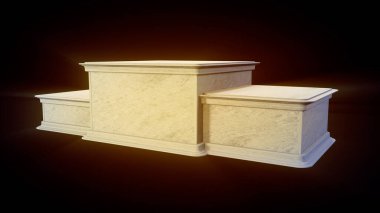 Koyu arka planda güzel rock kazananları podyumu, izole edilmiş - nesne 3D illüstrasyon