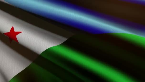 Flaga Dżibuti Animacja Pętli — Wideo stockowe