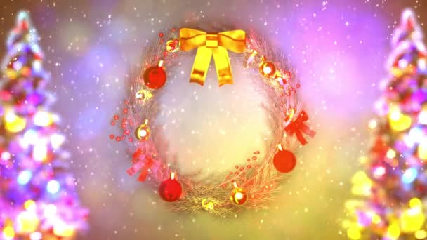 美丽的圣诞礼物背景和树的柔和焦点背景 — 图库视频影像