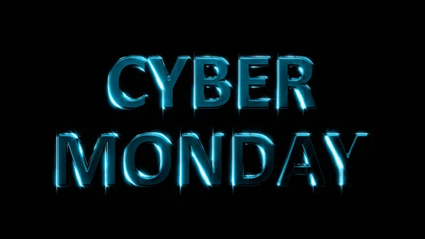 Bright Lighting Text Cyber Monday Sale Isolated Object Illustration — Stock Photo, Image