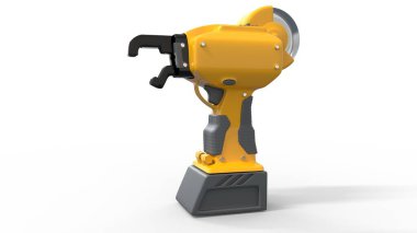 Elektriksel güçlendirme çubuk tel kademe aracı. izole edilmiş cg endüstriyel 3D illüstrasyon