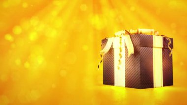 altın - turuncu arka planda siyah güzelleştirilmiş hediye