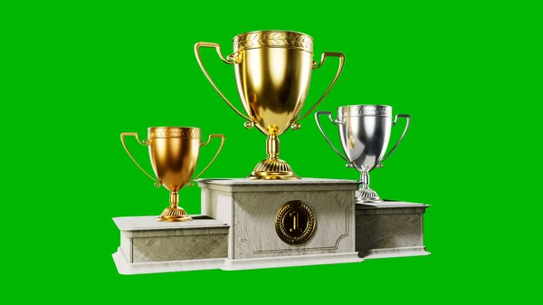 Champions Cup Podium Championship Achievement Isolated Object Rendering — Stock Photo, Image