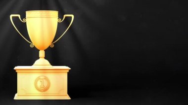 Birincilik ödülü kadehi siyah üzerine kaideyle - şampiyonluk işareti