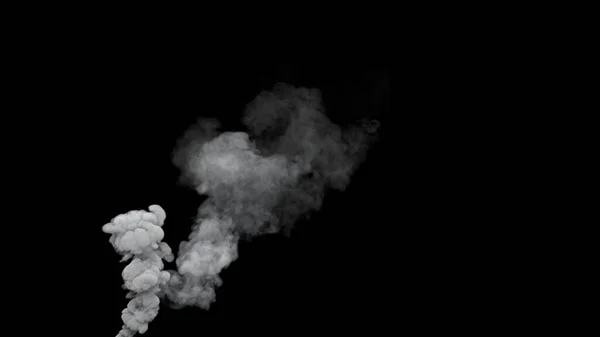 黒の隔離された工業用3Dイラスト上の原子力発電所からの灰色の汚染煙排気 — ストック写真