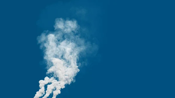 Beyaz Ağır Karbondioksit Emisyonu Duman Sütunu Egzozu Atık Yakma Izole — Stok fotoğraf