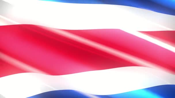 Costa Rica Urlaubsfahne Schleifenanimation — Stockvideo