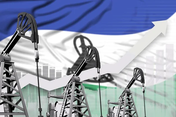 Lesotho Petrol Endüstrisi Konsepti Endüstriyel Illüstrasyon Lesotho Bayrak Arka Planında — Stok fotoğraf