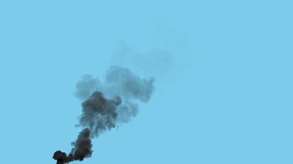 Czarna Gruba Emisja Spalin Elektrowni Izolowane Przemysłowe Renderowanie — Zdjęcie stockowe