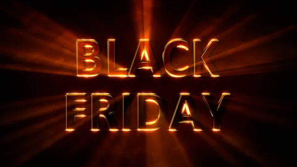 Bright Shining Text Black Friday Isolated Object Illustration — Stock Photo, Image