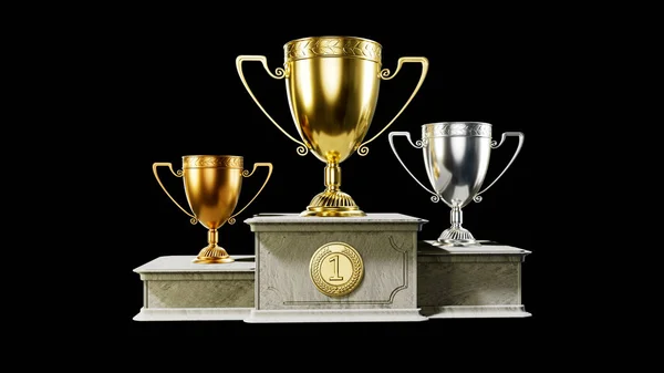 Reward Goblet Pedestal Championship Achievement Isolated Object Illustration — Stock Photo, Image