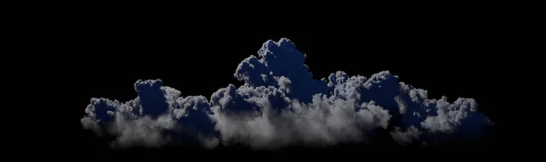大的夜间全景积云的背景被分离出来 自然3D渲染 — 图库照片