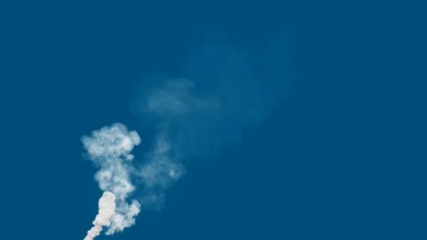 Witte Zware Co2 Uitstoot Rookkolom Uitlaatgassen Van Kolencentrale Geïsoleerd Industriële — Stockfoto