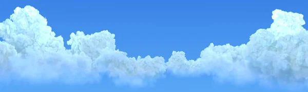 Büyük Beyaz Kümülüs Bulutlarının Panoraması Görüntü Izole Konsept Doğa Boyutlu — Stok fotoğraf