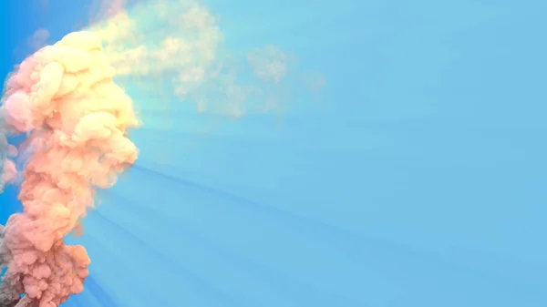 Fumaça Carbono Fogo Floresta Céu Azul Com Raios Sol Ilustração — Fotografia de Stock