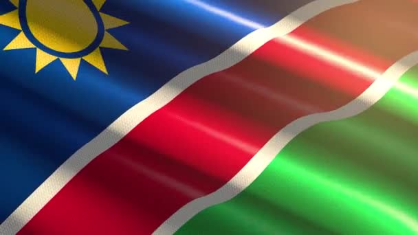 Namibia Brillante Bandera Animación Bucle — Vídeos de Stock