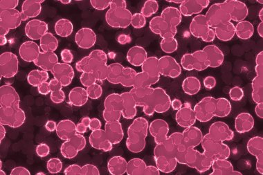 Güzel sanatsal kırmızı biyo-monadiformların büyük miktarı dijital arkaplan çizimi