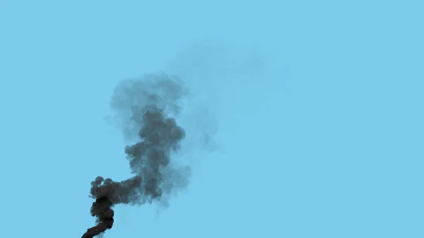 Černý Hustý Uhlíkový Kouř Palivové Elektrárny Izolovaný Průmyslové Vykreslování — Stock fotografie