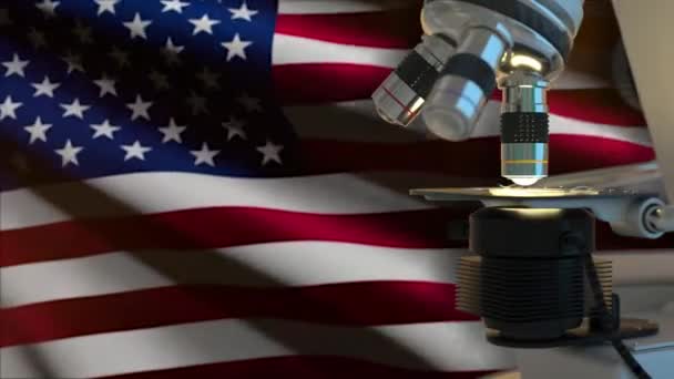 Usa Science Concept Flag — Stock Video