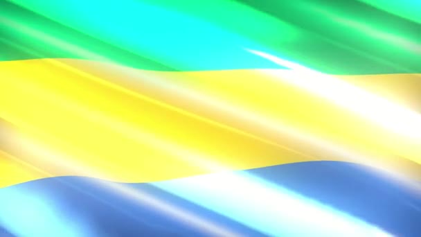 Gabon Dovolená Vlajka Smyčka Animace — Stock video