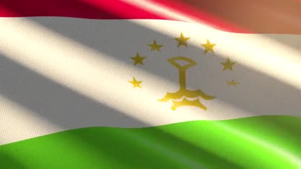 塔吉克斯坦闪亮的国旗 环路动画 — 图库视频影像