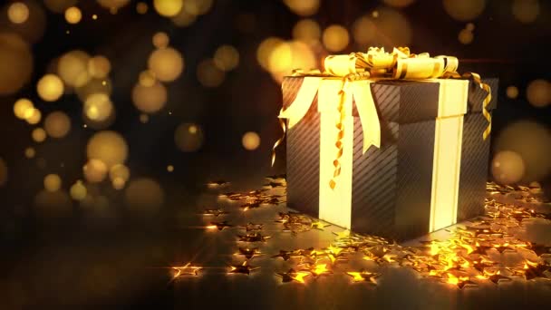 Cadeau Vendredi Noir Boîte Cadeau Surprise Avec Des Étoiles Sur — Video