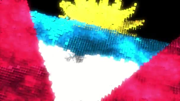 Antigua Und Barbuda Futuristische Flagge Schleife — Stockvideo