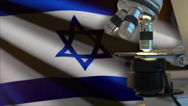 Izraelský Vědecký Koncept Vlajkou — Stock video