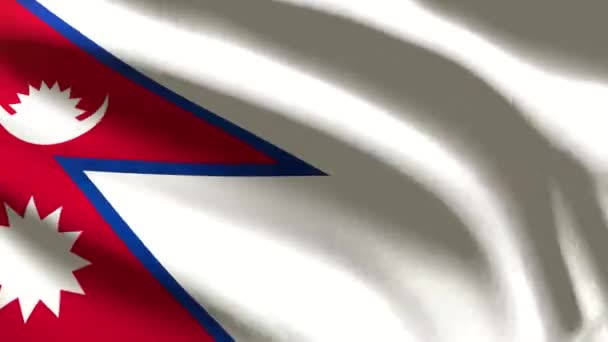 Праздничный Флаг Непала Анимация Цикла — стоковое видео