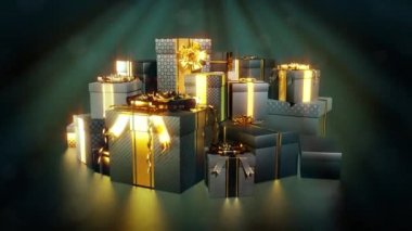 Kara kutular Xmas veya Kara Cuma için istiflenir