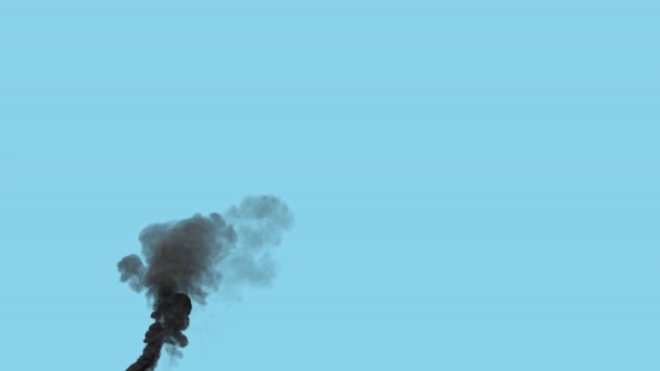 发电厂的黑富二氧化碳废气 孤立的 — 图库视频影像