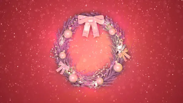 Lindo Embellecido Corona Navidad Colorido Telón Fondo Ilustración Objetos Digitales —  Fotos de Stock