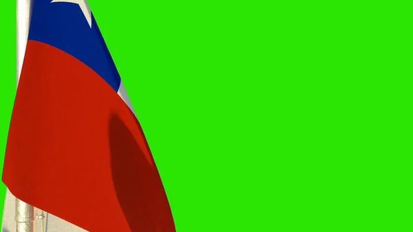 Bandera Chile Para Día Conmemorativo Pantalla Verde Aislada Ilustración Objetos — Foto de Stock