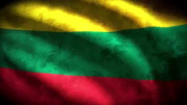 Lituânia Laço Bandeira Grungy — Vídeo de Stock