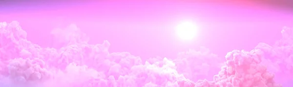 Panorama Des Cumulus Sonnenaufgangs Mit Sonnenstrahlen Nature Illustration — Stockfoto