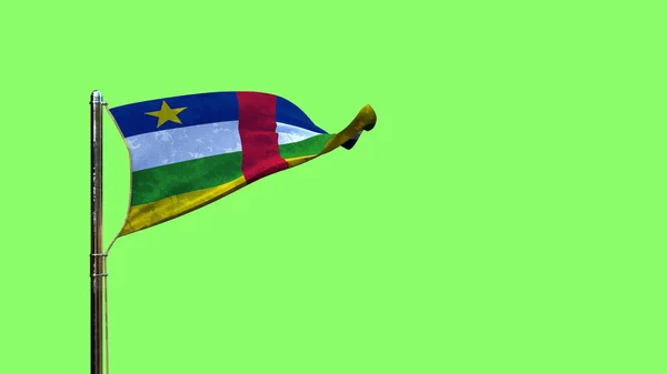 緑の画面上の任意の休日のための中央アフリカ共和国の旗を振って オブジェクト3Dレンダリング — ストック写真
