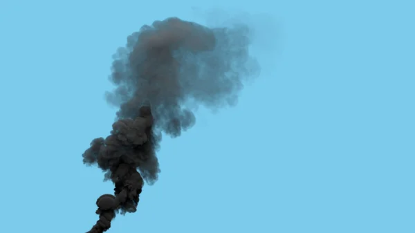 Zwarte Zware Vervuiling Rookemissie Van Kolencentrale Geïsoleerd Industriële Weergave — Stockfoto
