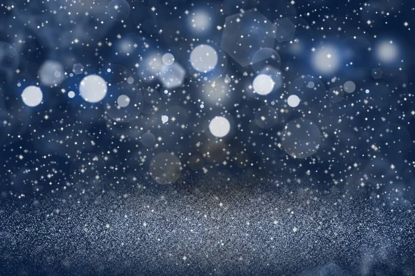 Blue Beautiful Brilliant Abstract Background Glitter Lights Sparks Fly Defocused — Fotografia de Stock