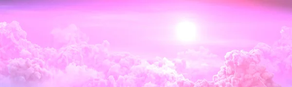 Panorama Van Wolken Zonsondergang Met Zonnestralen Natuur Illustratie — Stockfoto