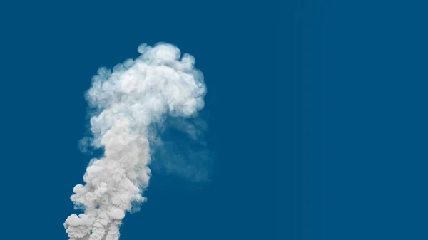 Vit Tät Co2 Utsläppskolonn Avgaser Från Avfallsförbränning Isolerad Industriell Rendering — Stockfoto