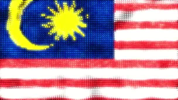 Malaysia Digital Flag Loop Animation — Stock Video