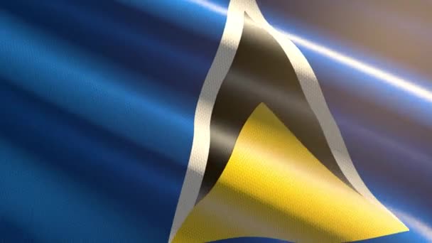 Saint Lucia Błyszcząca Flaga Animacja Pętlowa — Wideo stockowe