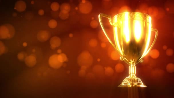 Gold Trophy Chalice Soft Focus Background — Stockvideo