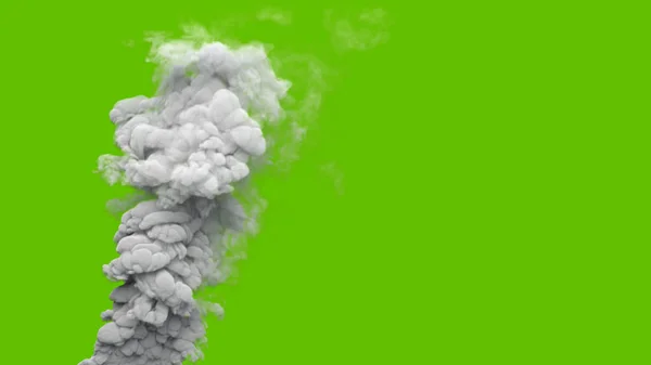 Столб Дыма Серого Углекислого Газа Вулкана Зеленом Экране Изолированный Промышленный — стоковое фото